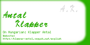 antal klapper business card